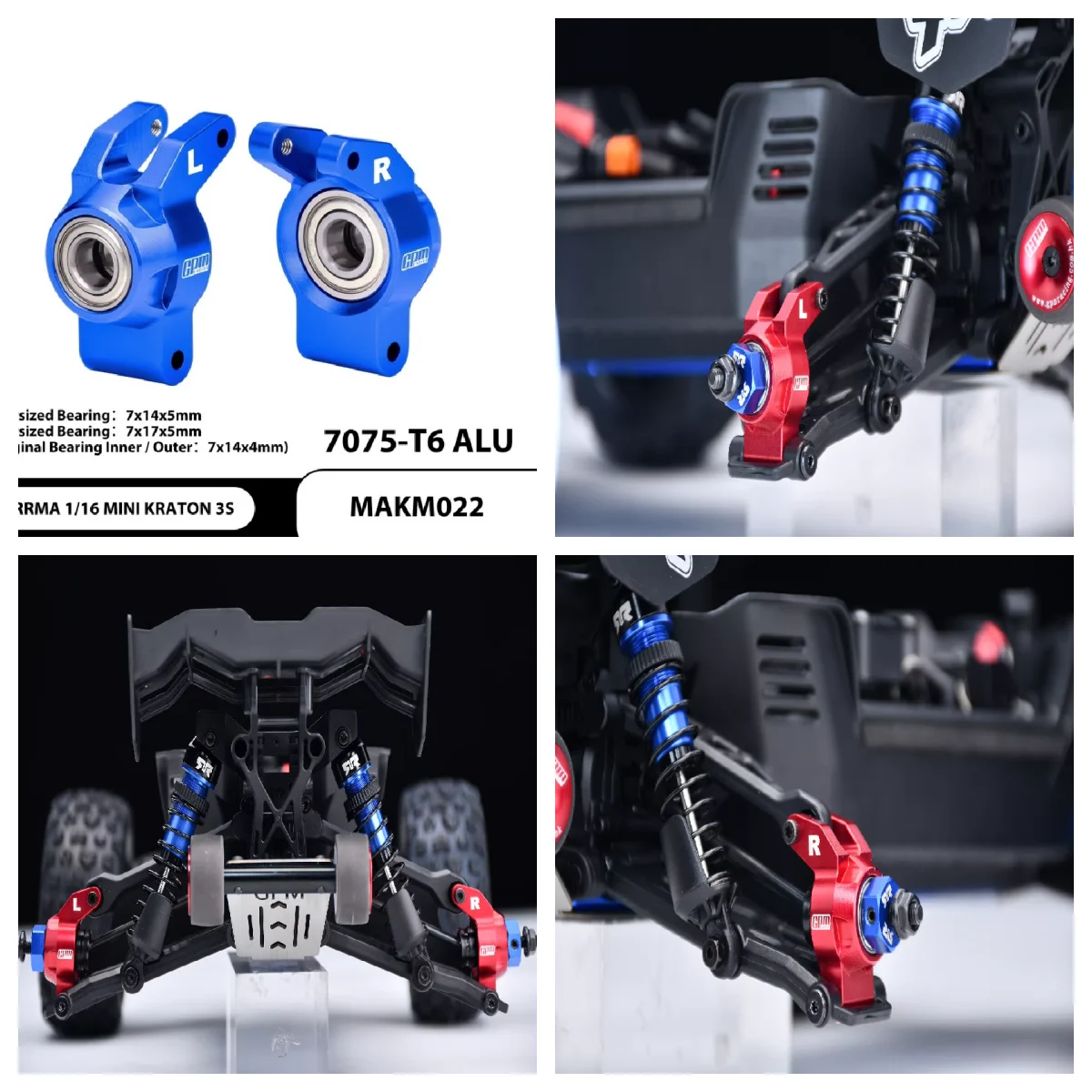 

ARRMA 1/16 Mini Card Box 3S Aluminum Alloy 7075-T6 Rear Cup (With Expanded Bearings)