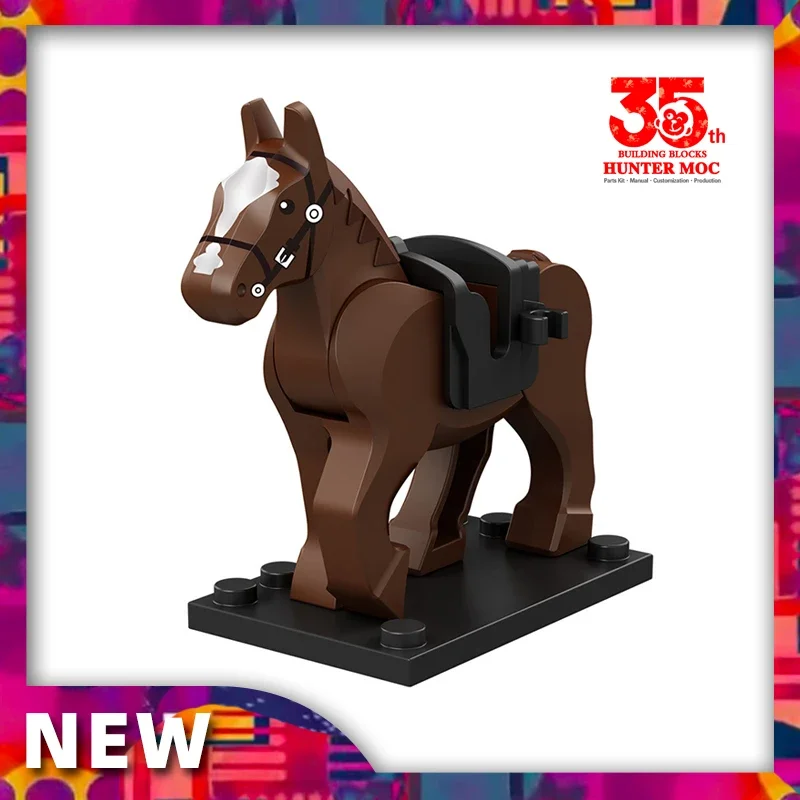 

horse bricks warhorse bricks ww2 military medieval Knight figures Lion soldier army War horse Castle Armored blocks animal