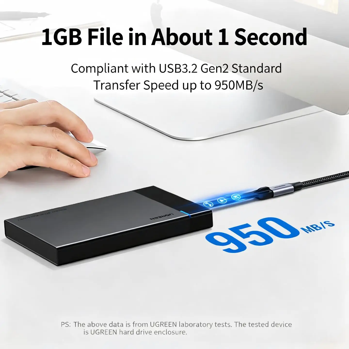 UGREEN USB3.2 Gen2 Type C To Type C Extension Cable 10Gbps data PD100W Fast Charging 5A 4K@60Hz Phone Notbook Monitor Hard Drive