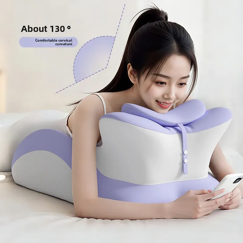 Ergonomic Wedge Memory Foam Pillow for Prone Sleeping, Detachable Bed Pillow for Reading & Abdominal Activities, Multi-Position