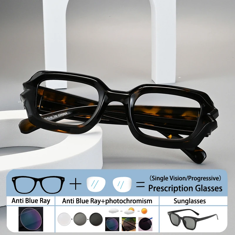 

Square Cyberpunk Ripple Legs Frame Prescription Reading Glasses Men Optical Presbyopia Anti Blue Light Astigmatism Eyewear
