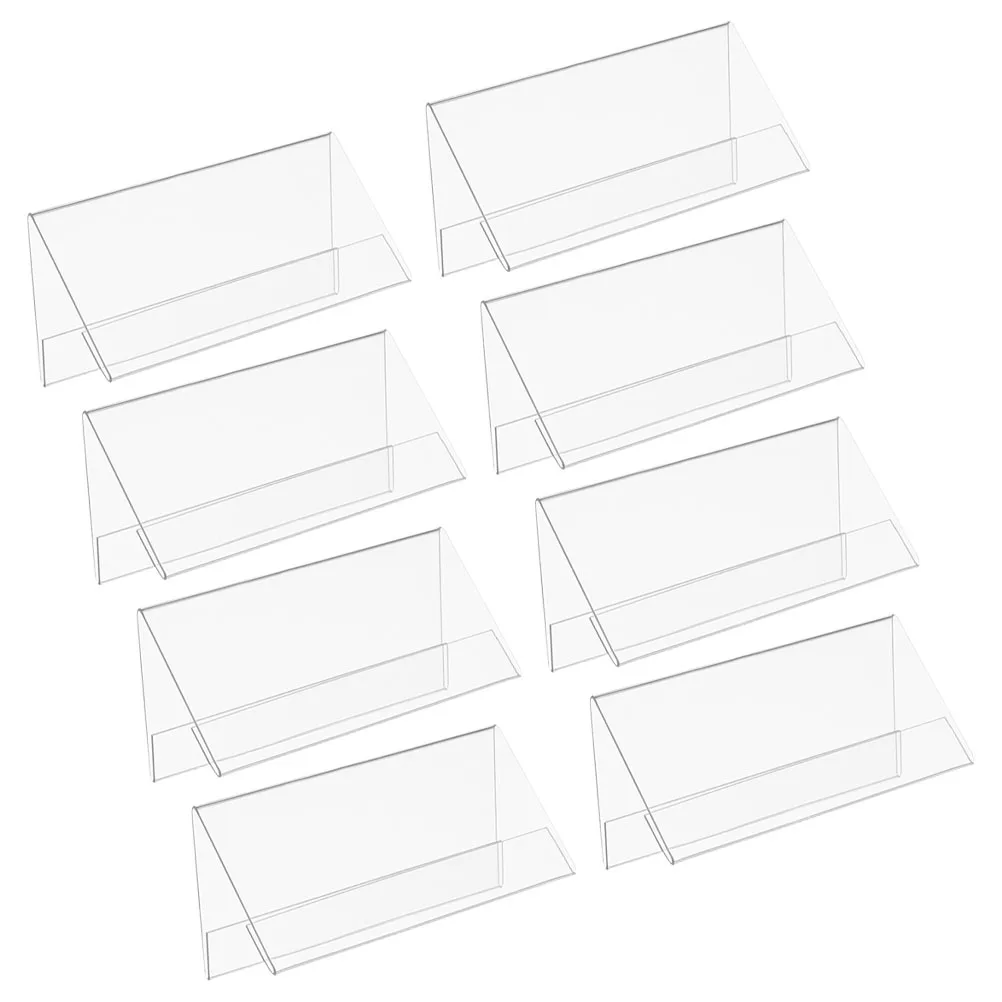

8pcs Conference Table Cards Clear Acrylic Horizontal Desk Nameplate Holder Display Stand for Office Weddings Birthdays