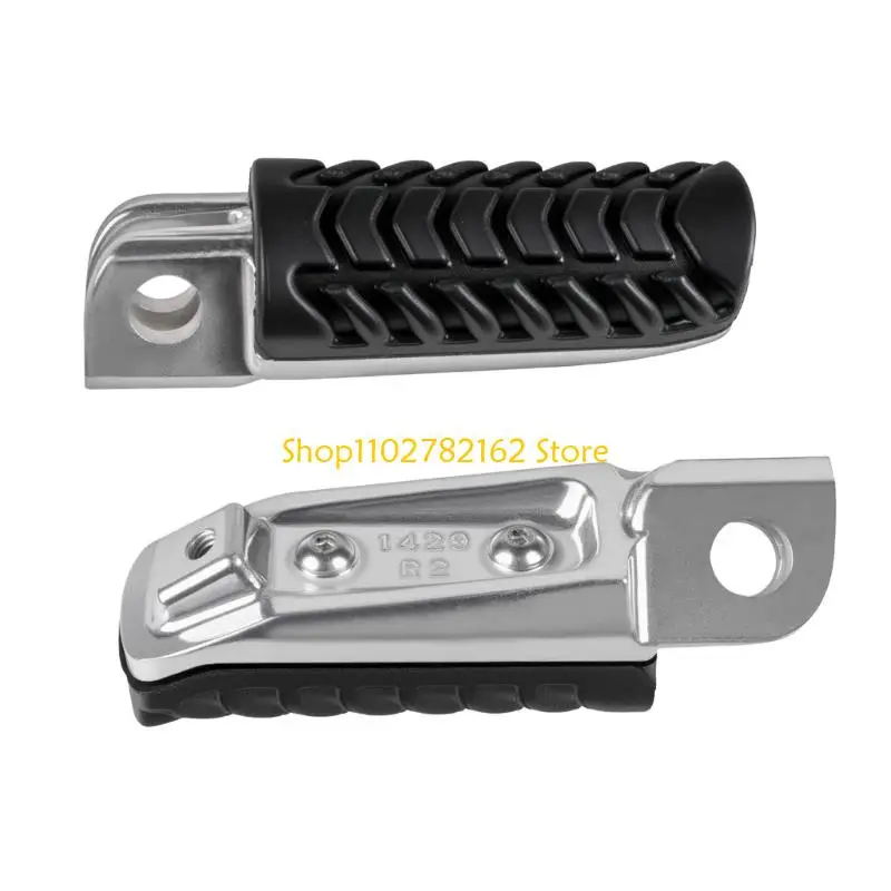 547B Pair Front Motorcycle Foot Peg Replacement Set 12 Mm Pin Ride Peg with Aluminum Alloy Mounting Base Compatible for