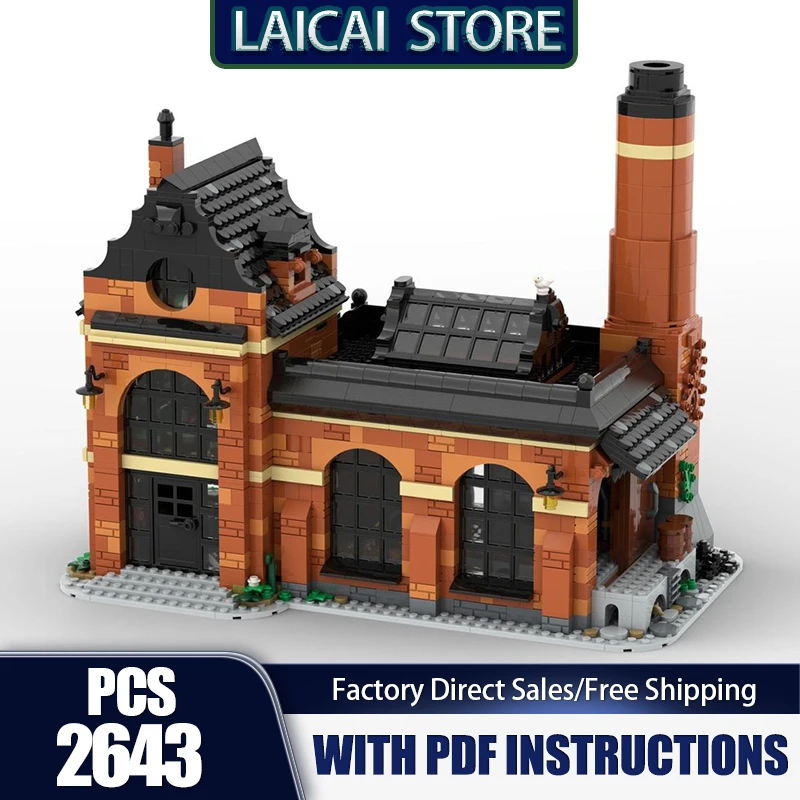 نموذج بناء المدينة Moc قوالب بناء مصنع الزجاج نموذج التكنولوجيا وحدات كتل هدايا عيد الميلاد اللعب لتقوم بها بنفسك مجموعات التجميع