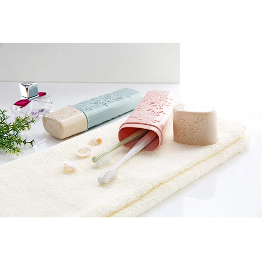 

Plastic Toothbrush Lightweight Portable Oval Shape Travel Box Toothbrush Case Storage Compact Size Dental Equipment