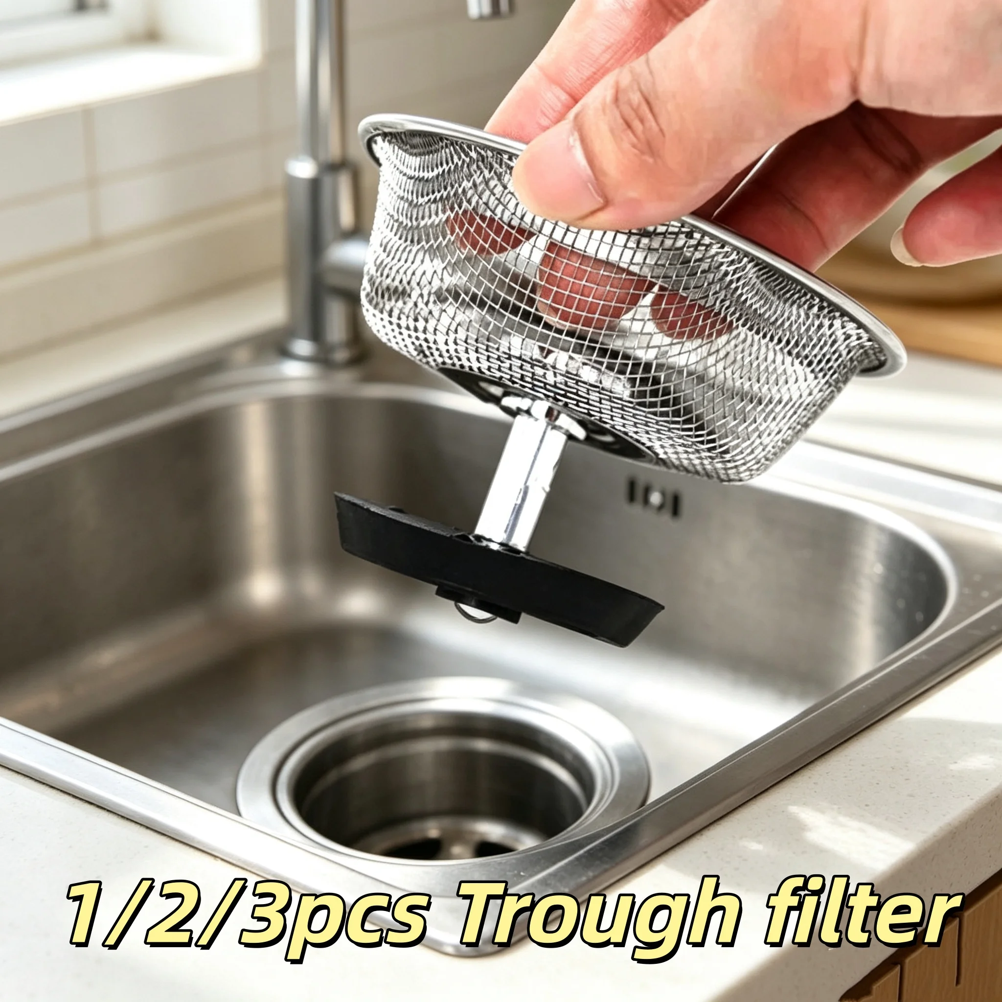 Stainless Steel Sink Strainer Filter Mesh Kitchen Bathroom Floor Drain Hair Catcher
