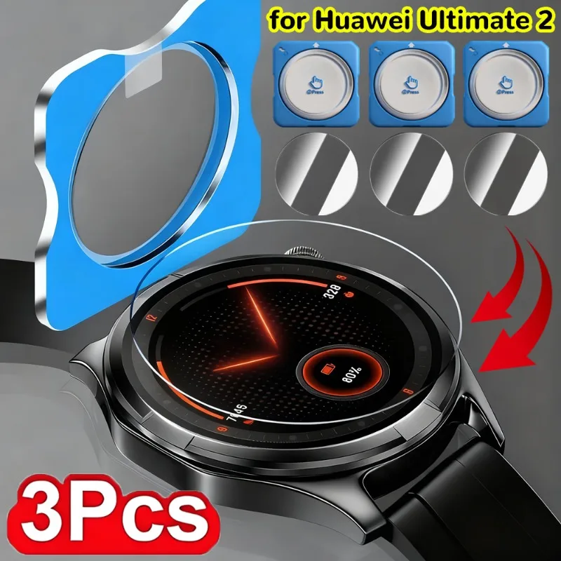 

1/2/3 шт. легко устанавливаемое закаленное стекло для Huawei Watch Ultimate 2, защитные пленки для экрана, твердость 9H, защитные пленки от царапин