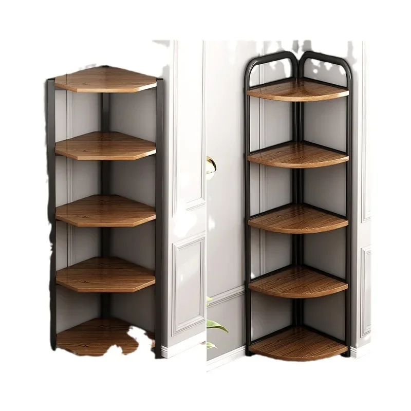 

Corner Cabinet Floor-to-ceiling Corner Shelf Living Room Corner Storage Layer Shelf Triangular Multi-layer Bookshelf Bedroom