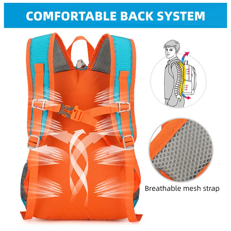 حقيبة ظهر للمشي لمسافات طويلة في الهواء الطلق حقيبة مدرسية خفيفة الوزن كبيرة للترفيه والسفر وتسلق الجبال حقائب رياضية للتخييم ماراثون والجري