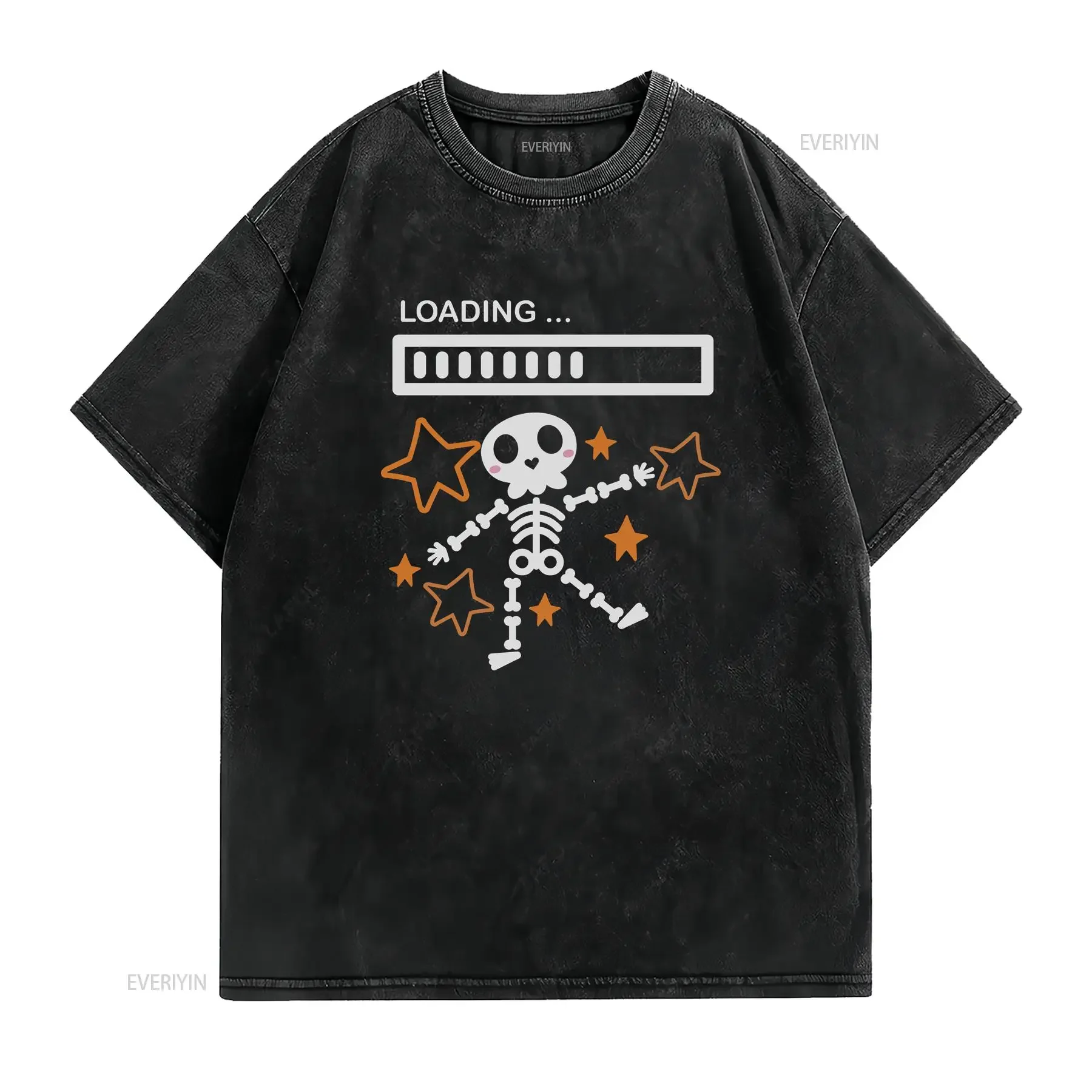 Loading Skeleton Baby T Shirt Halloween Maternity Pregnancy Announcement Costume vintage Washed homme Unisex streetwear