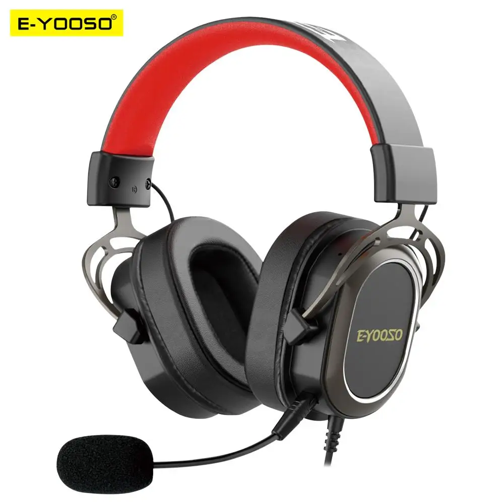 

E-YOOSO Игровые наушники H2722D, объемный звук 3,5 мм, компьютер, ПК, ноутбук, гарнитура, наушники, микрофон для переключателя PS4 Xbox-one