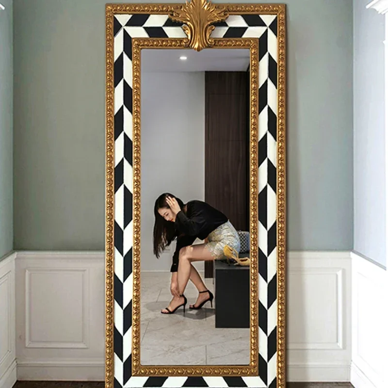 

French Style Full Body European Floor Home Bedroom Home Wall Hanging Dressing Mirror