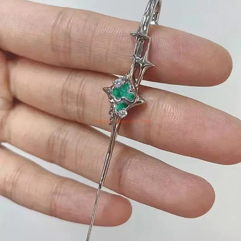 

N0HE Four-Pointed Star Ear Bridge Handmade Lightweight Metal Piercing Fashion Jewelry