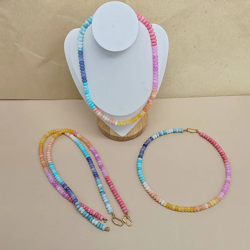 قلادة الدوبامين الأوروبية والأمريكية على الطراز INS - قلادة مطرزة بالحجر الطبيعي، هدية فريدة من نوعها للسيدات وإكسسوارات الموضة