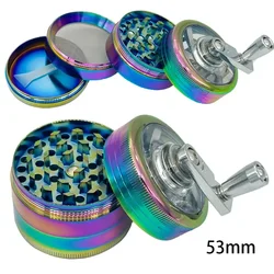 [In stock] 53mm Colorful Hand cranked Zinc Alloy Grinder Kitchen Tool Portable grinder men's gift