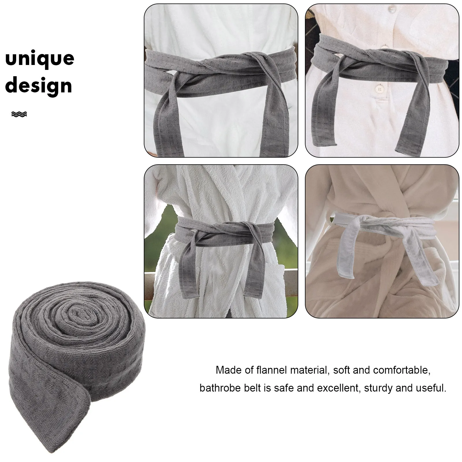 

WRITWAA Replacement Bathrobe Belt Soft Hotel Robe Tie for Women Men Waist Cord Dressing Gown Accessory