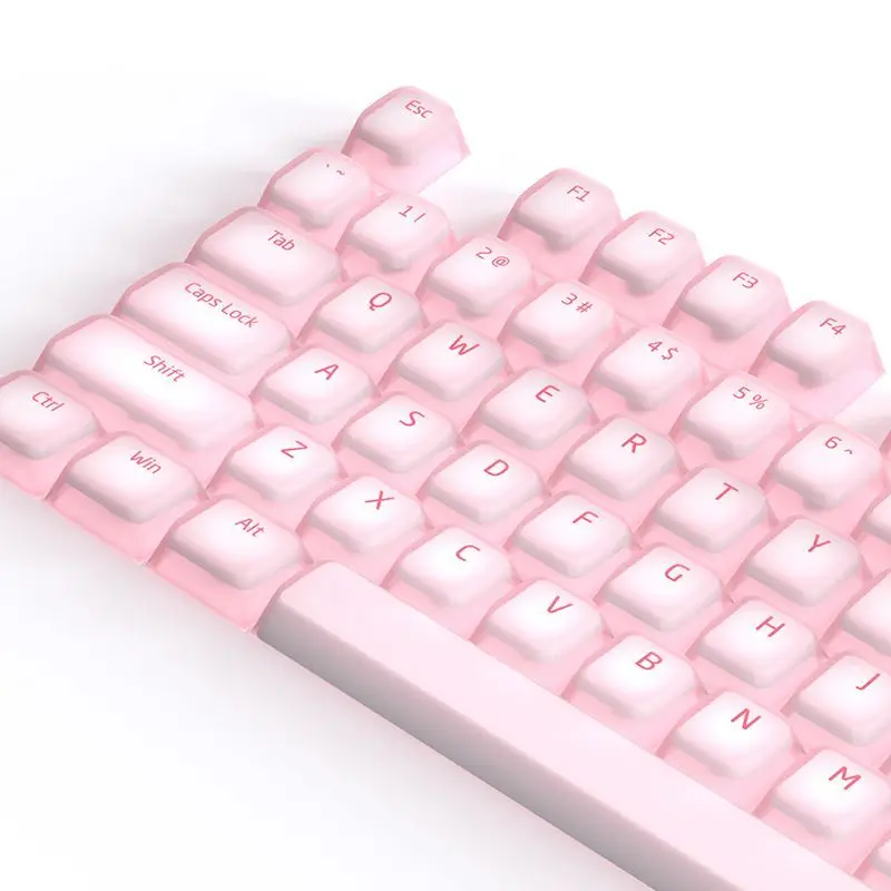 Transparent Keycap Macaron Color Translucent Mist Face Keycap Silicone Powder Cherry For Mechanical Keyboard Personalized Keycap