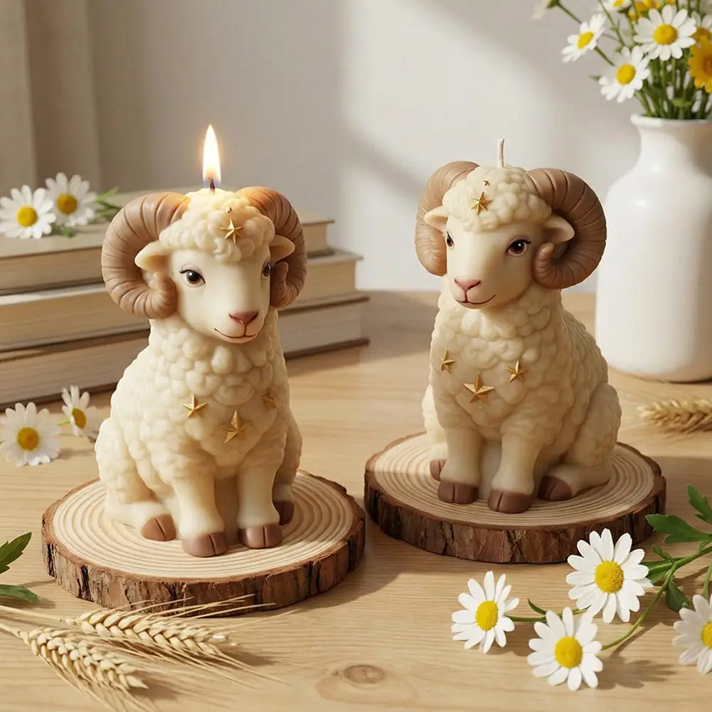 Squatting Sheep Candle Molds, 3D Cute Animal Silicone Mold for DIY Soap Candle Plaster Epoxy Resin Handmade Ornament