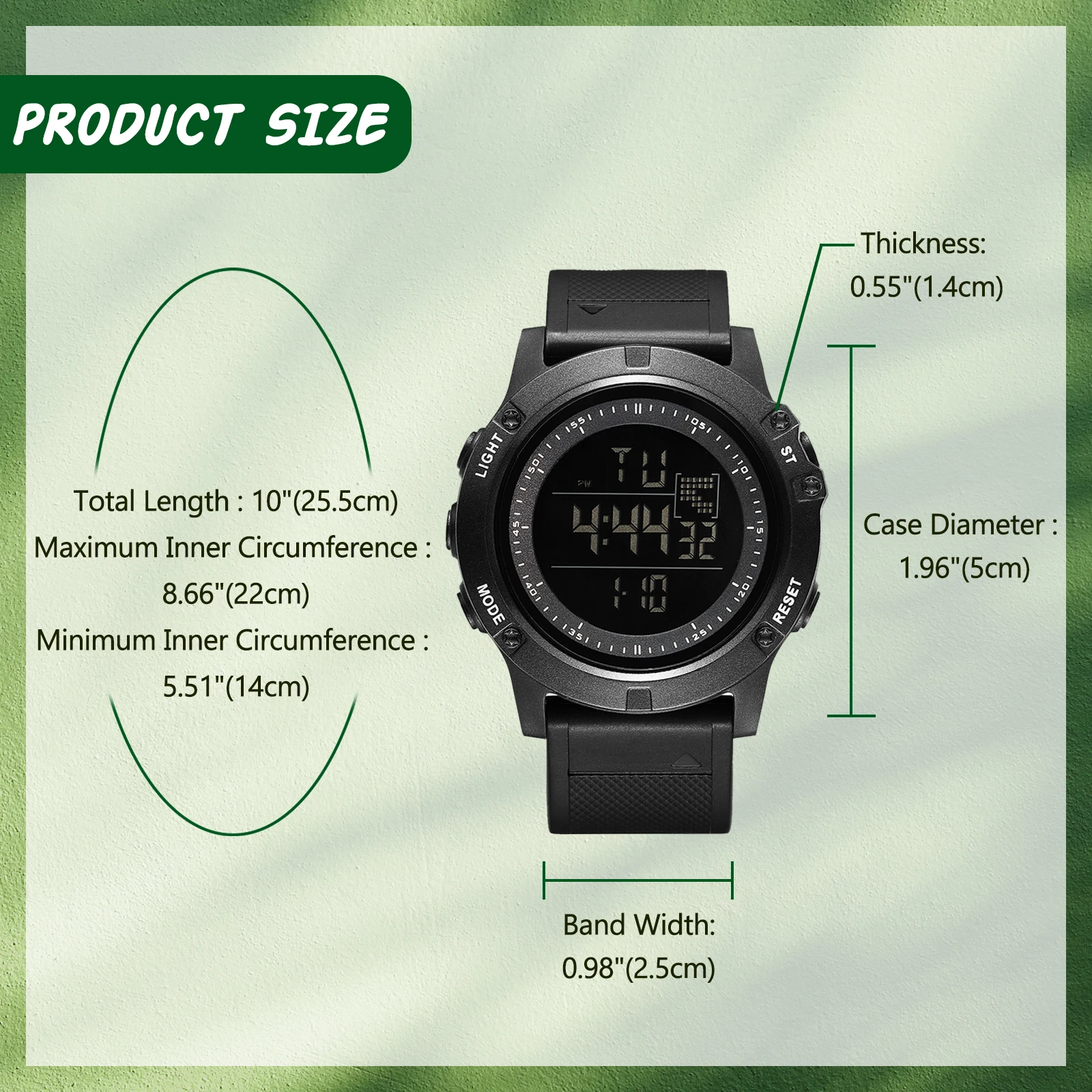 Lancardo Military Digital Sports Watch Tactical Outdoor Waterproof Easy to Read Date 24-hour Alarm Clock Men\'s Silicone Watch