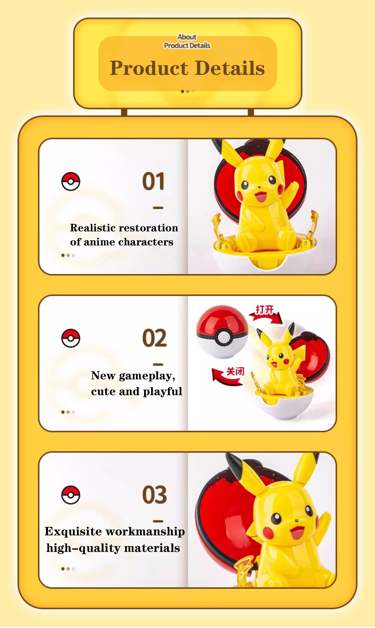 Pokémon-Ball-Figuren, Pokémon-Figuren, Actionfiguren, Pikachu, Eevee, Squirtle, Charizard, Puppe, Dekoration für Zuhause und Büro, Kindergeburtstagsgeschenk – Detail 5