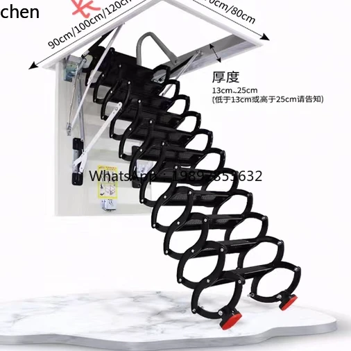 HXL electric telescopic staircase indoor invisible villa forging thickened storage titanium magnesium alloy