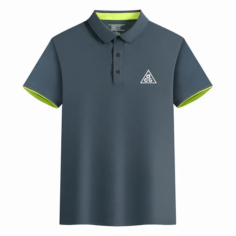 Polo de golf respirant à séchage rapide pour hommes, t-shirt décontracté à manches courtes, haut à la mode, été, nouveau, 2024