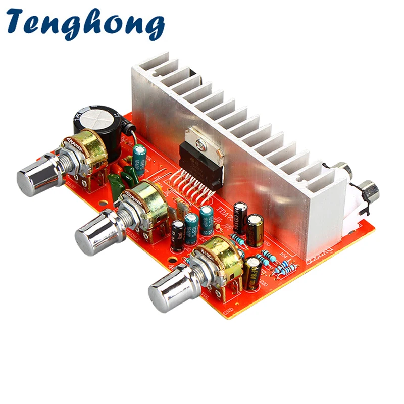 Аудиоусилитель Tenghong, 1 шт., DC12V, TDA7377, 40Вт*2, двухканальный стереоусилитель мощности, плата усилителя 40Вт+40Вт для автомобильных динамиков