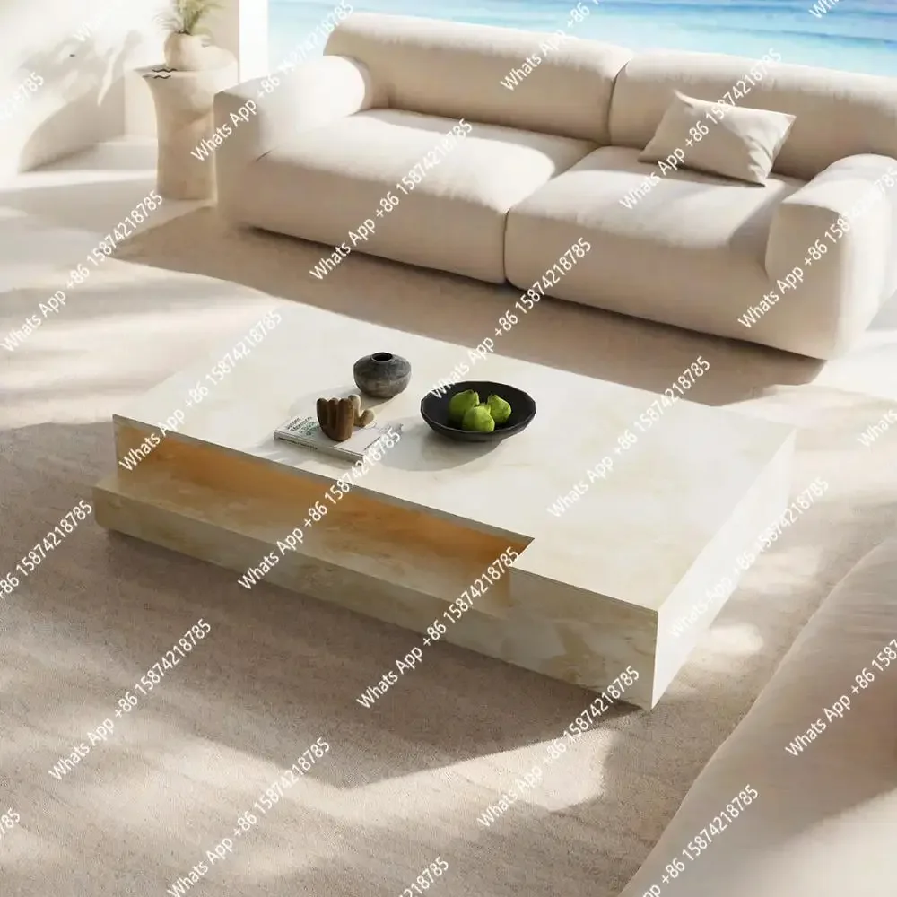 XS Rectangular Jade Marble Coffee Table, Artistic Designer Luxury Stone, Heat & Scratch Resistant, Natural Veining, Customizabl