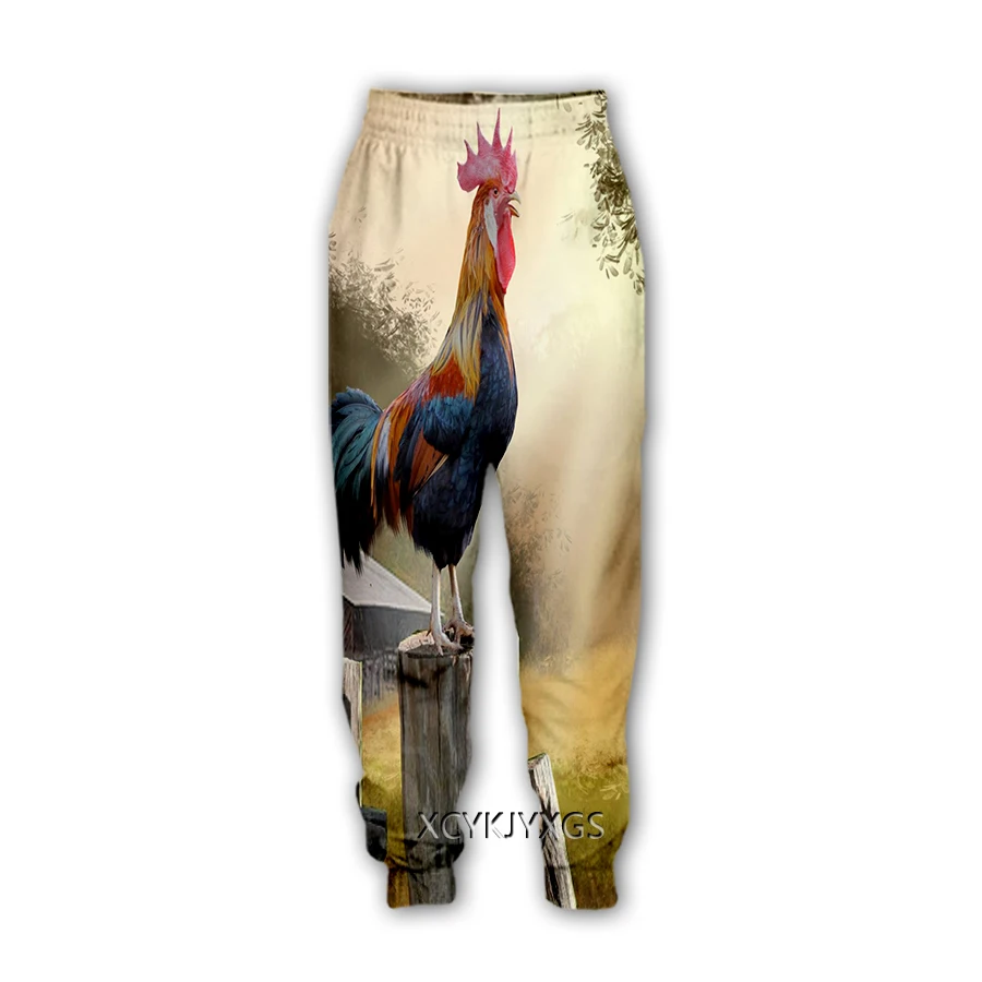 Phechion 3d novo homem/mulher animal frango arte impressão-calças casuais sweatpants em linha reta calças moletom jogging k144