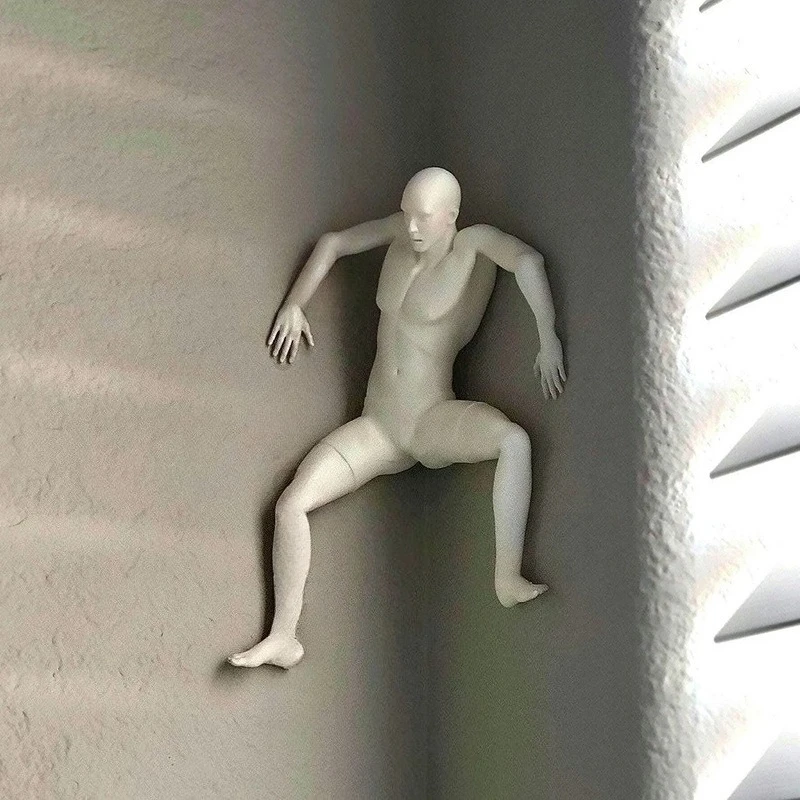 

Modern Creative Decor Corner Figure "Startled" Character Corner Sculpture Climber - Home/Office Decorative Art Ornament