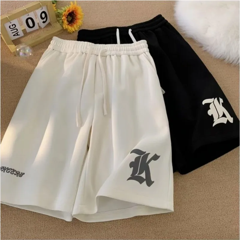 

Shorts Summer Men's American Retro Gothic Samurai Print Oversized Loose Casual Beach Sports Shorts 8XL