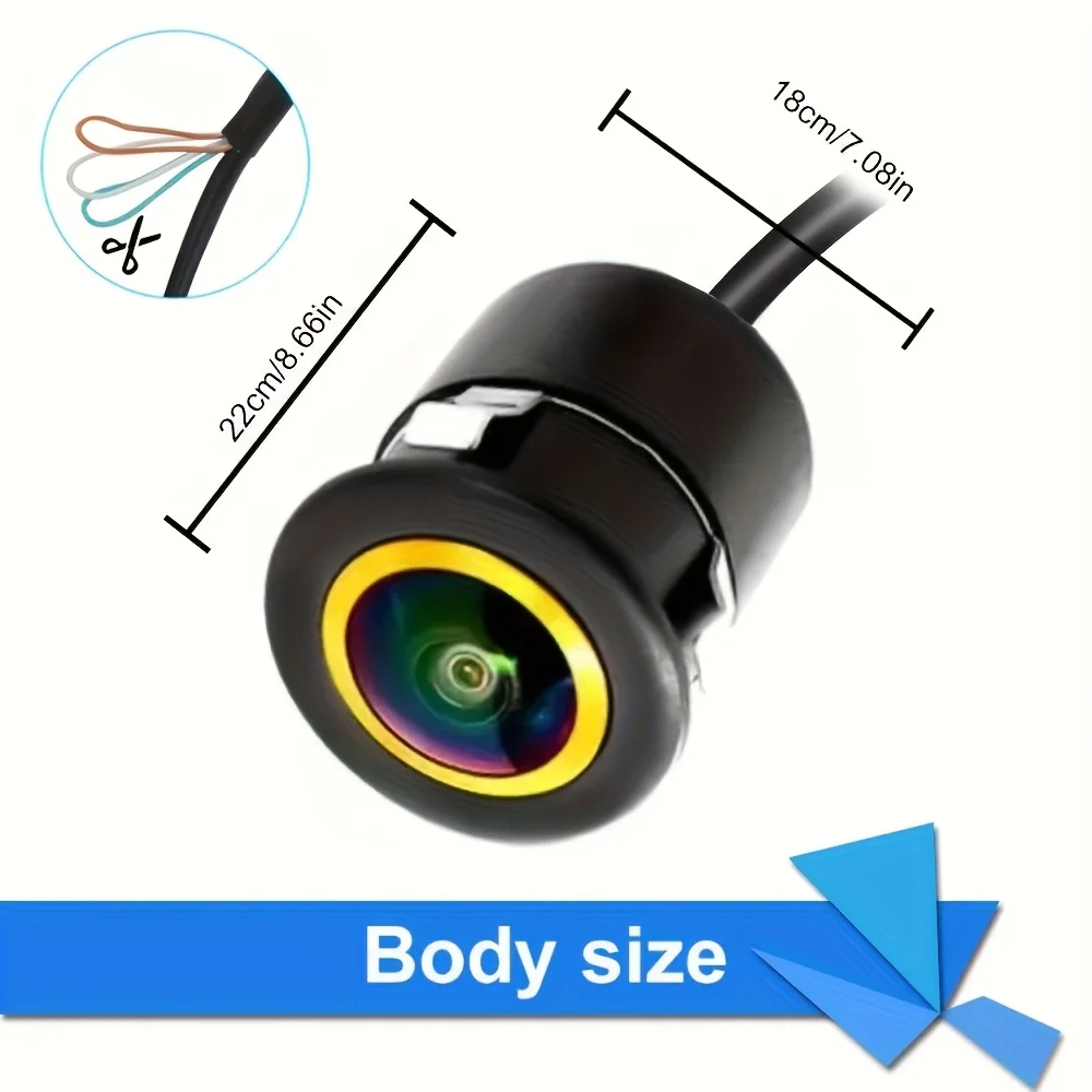 1080P HD Rear View Camera with Fisheye Golden Lens - 170° Wide Angle, AHD Compact Design for Cars, SUVs, MPVs, Trucks & Pickups