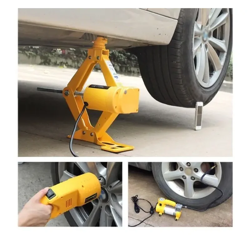 Portable 3 Ton Electric Car Scissor Jack A04 Lift Tool Set with Impact Wrench