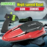 Electric Rc High Speed Speedboat 2.4G Children's Remote Control Boat Ship Toys 2Ch Waterproof Race Competition Boat Kid Toys