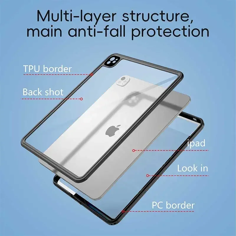 for iPad Pro 11 2025 M5 iPad Pro 11 2024 M4 Swim Pouch Waterproof Case Shockproof Armor Bumper Anti Dust Shell Full Coverage