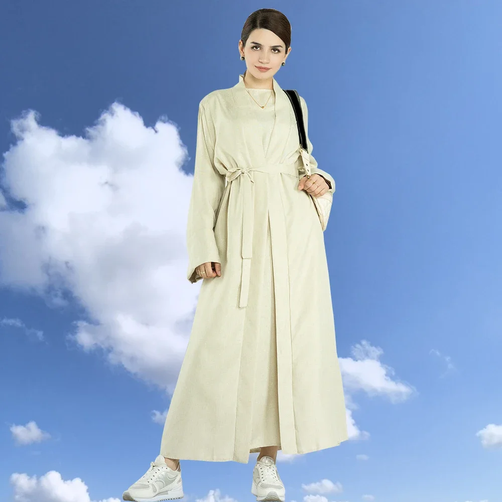 

Скромная открытая абайя, дубайский кафтан, женское мусульманское длинное платье-кимоно, кардиган, кебайя, турецкий кафтан, марокканский женский халат, исламская джалабия