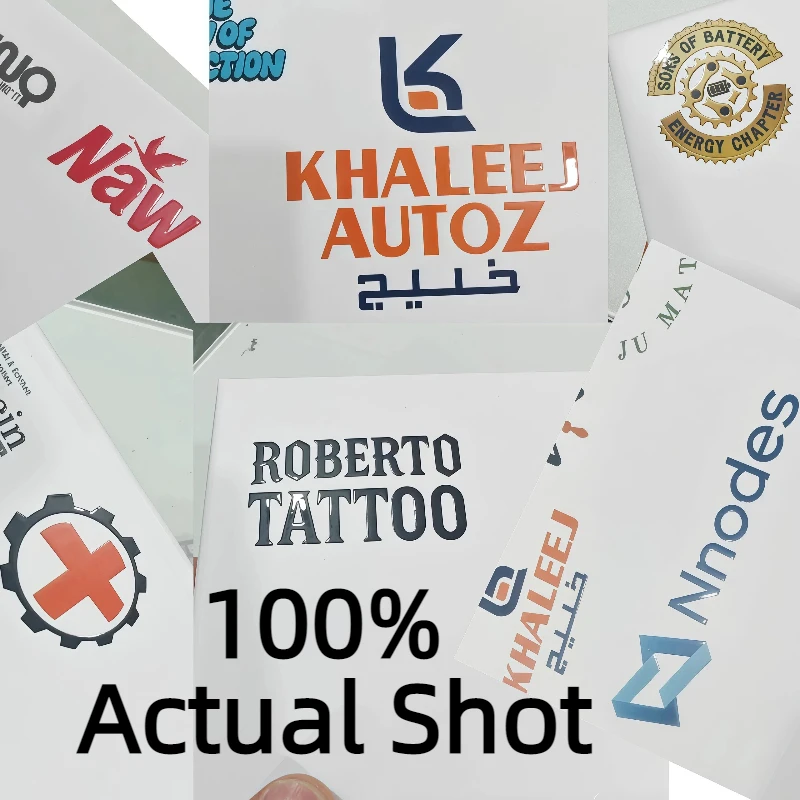 50pcs Custom 3D Stickers Logo Personalized Sticker Wedding Labels Transfer UV DTF Customized Waterproof Name DIY Gift Car Bottle