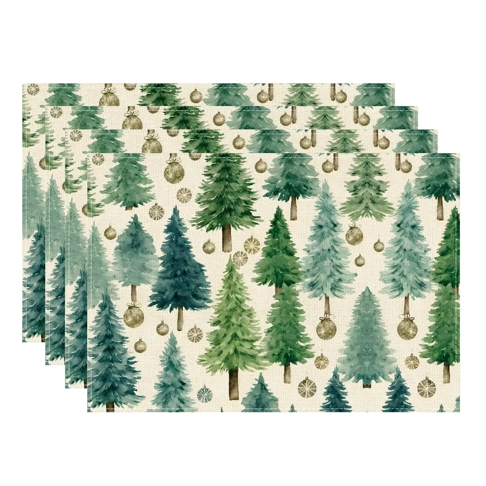 

Winter Christmas Tree Xmas Placemats Table Mats for Party Home Kitchen Dining Table Decorations 12x18 Inch