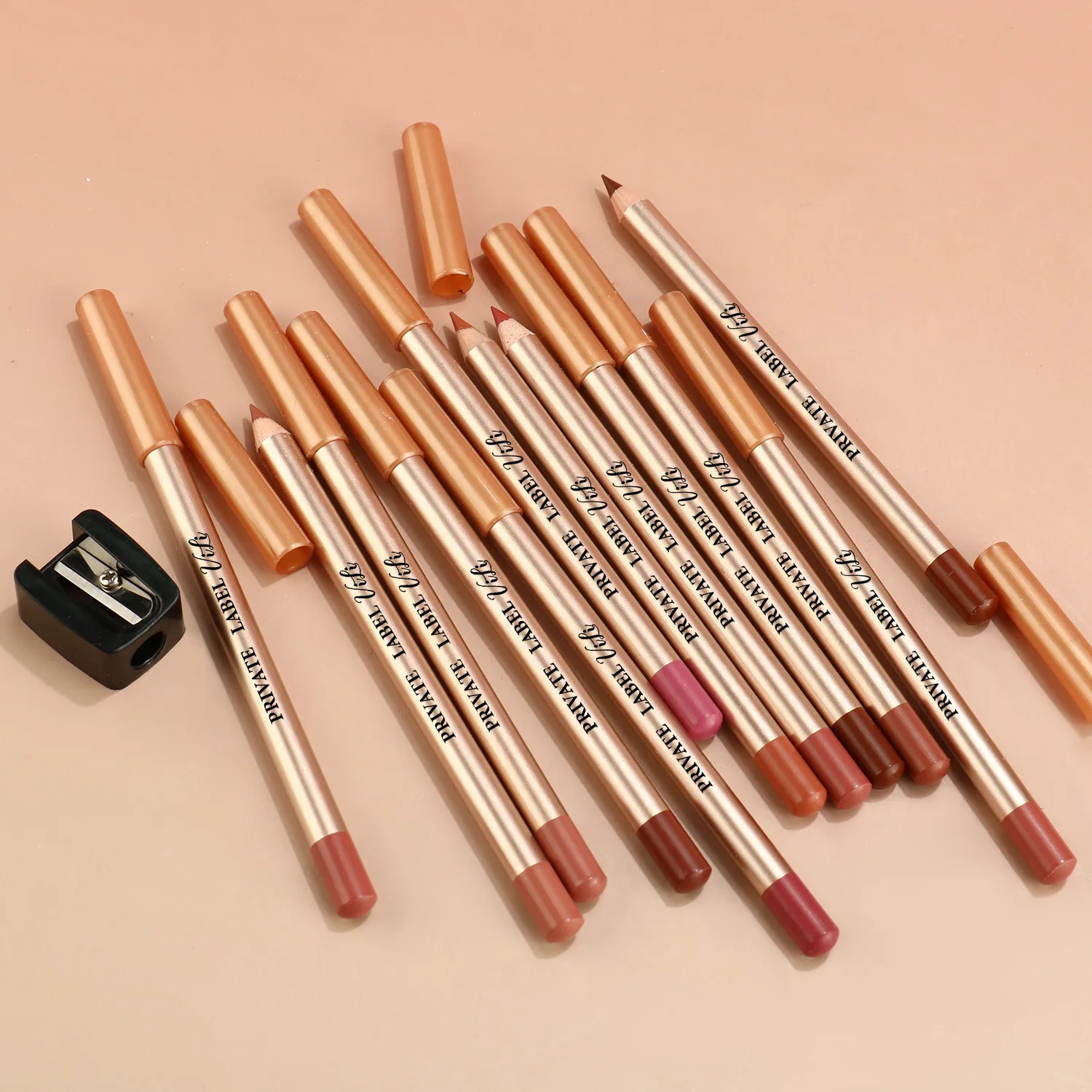 Cream Lip Liners Wholesale Makeup Private Label Logo Lipliner Pencil Lip Liner Pigmented Professional Cosmetics With Sharpener