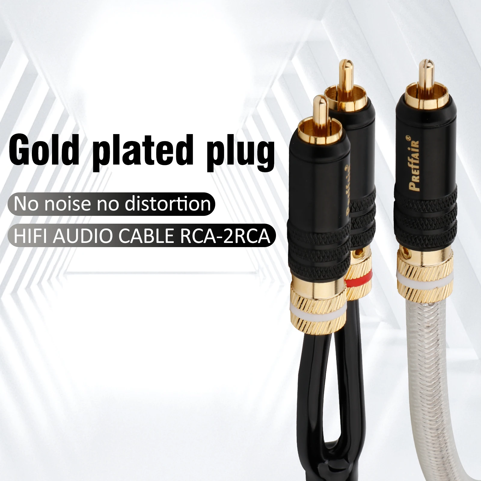 HiFi RCA to2RCA 케이블 앰프 DVD SPDIF 2RCA 남성-2RCA 남성 프리미엄 스테레오 오디오 케이블