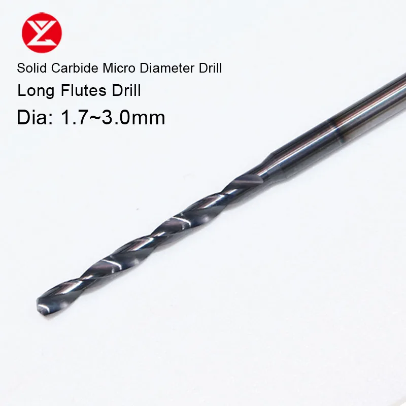 

1.7~3.0mm Micro Drill Solid Carbide Long Flutes Bit Diameter CNC Hole Machining Tool Precision For Stainle Superalloy