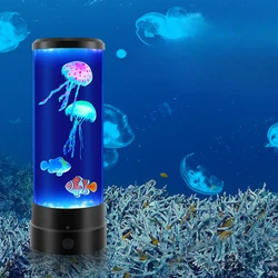 Atmosphere of The Bedroom Colorful Lights Jellyfish Fish LED Small Night Light Home Decoration Portable Remote Control Desk Lamp