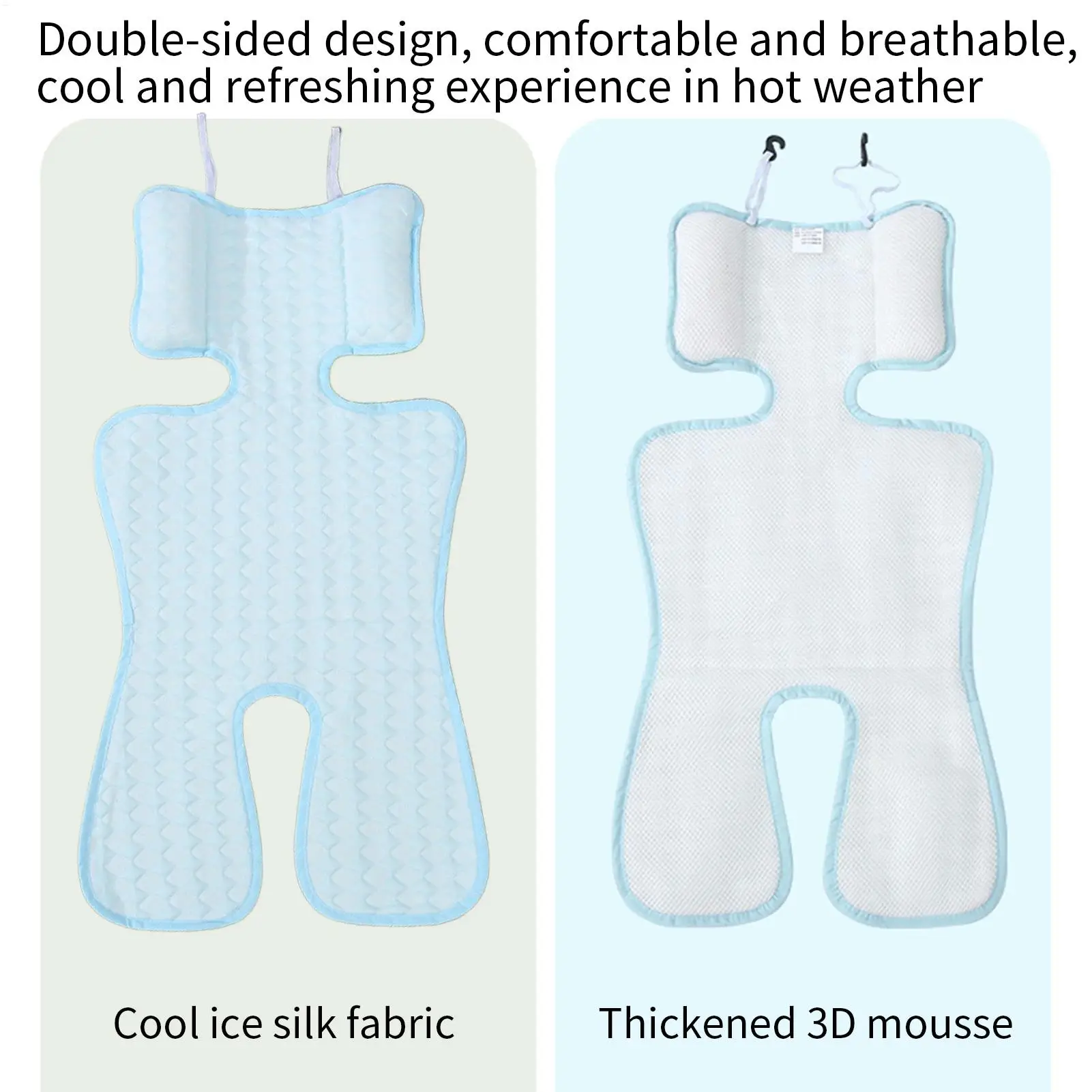Stroller Cooling Pad Summer Pushchair Cooler Mat Pad Baby Sleep Cushions Breathable Pram Mats High Chair Seat Cold Cushion