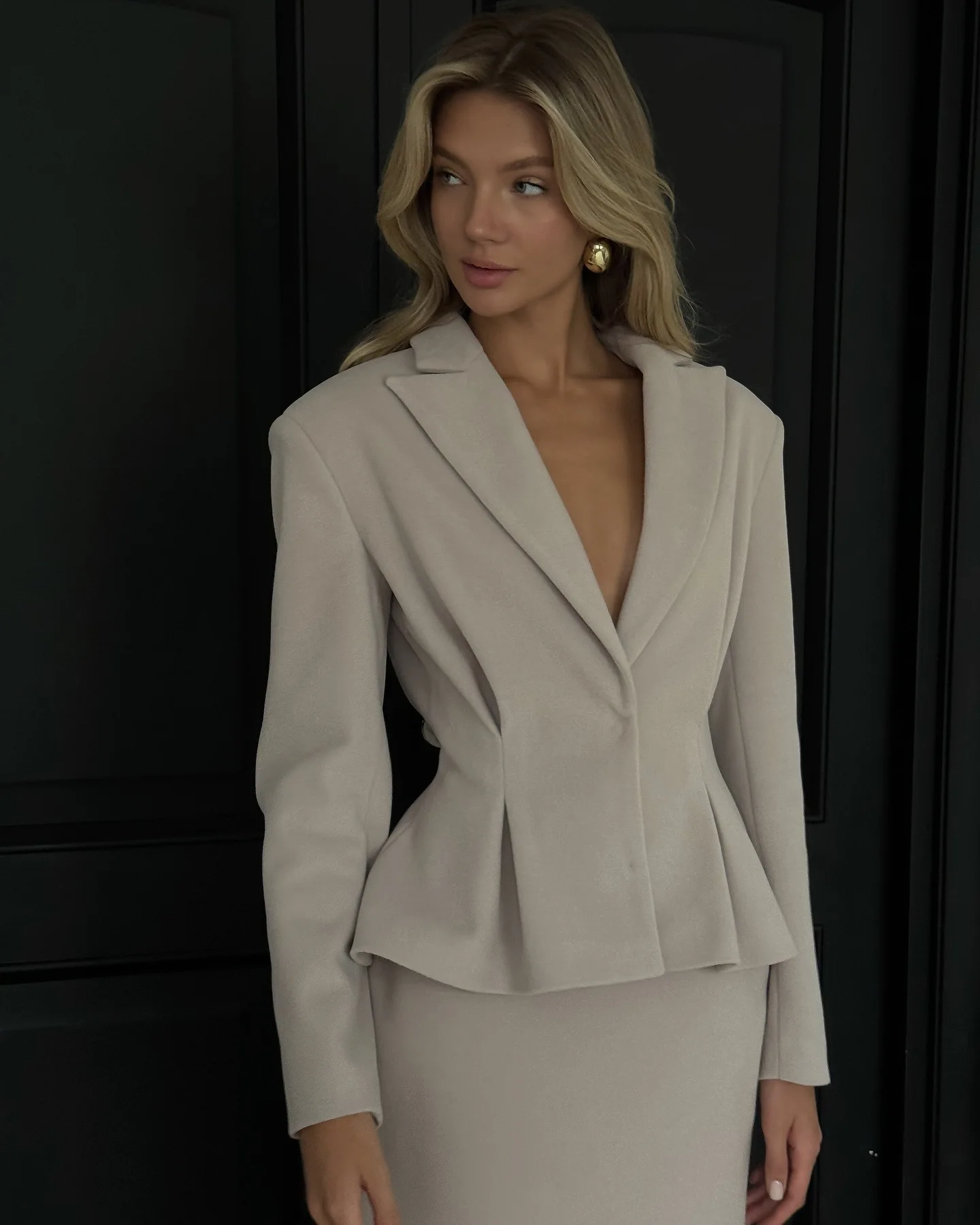 Allingentle Woolen Skirt Suit Elegant Women's Suit Luxury Women Dress Suit for Wedding Cocktail Party Outfits Customize