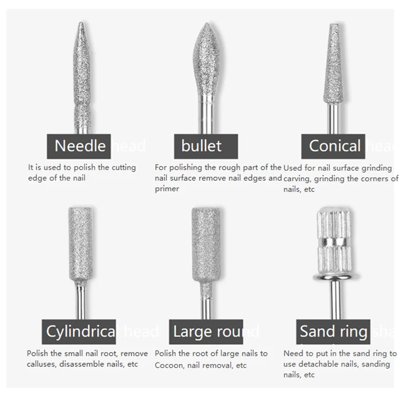 ABKR-전기 네일 드릴 전문 매니큐어 기계 네일 샌더 세트 네일 드릴 비트 휴대용 네일 살롱 폴리 셔 US 플러그