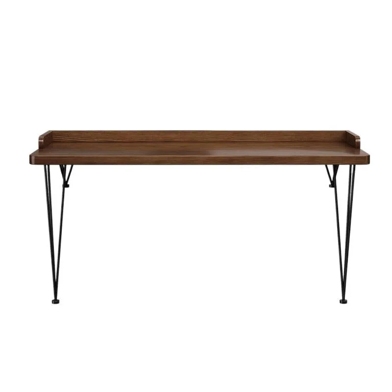 All solid wood bay window desk household long computer desk, bedroom student writing table high and low leg desk