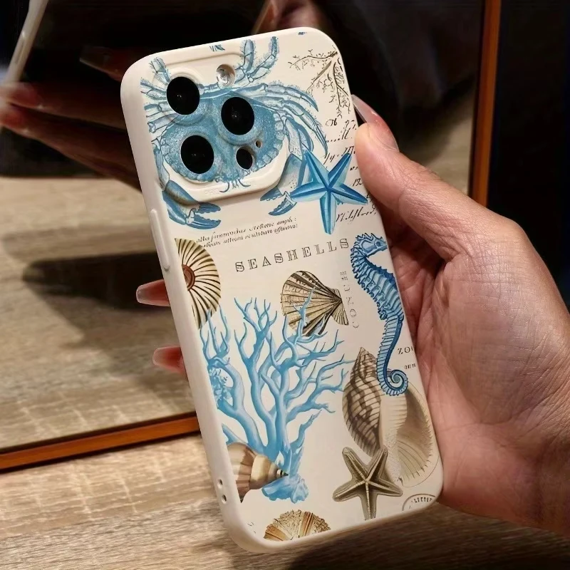 Shell Ocean Design Pattern Phone Case For Samsung Galaxy S24 S25 S23 S21 S22 Ultra Plus FE A26 A36 A34 A35 A53 A54 A55 A56 Cover