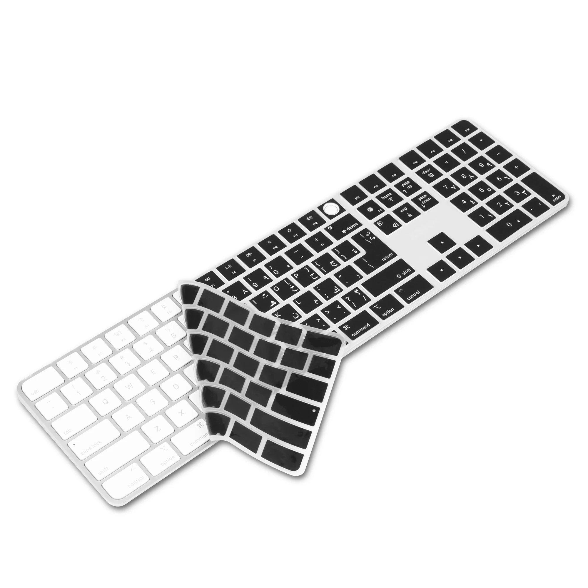 

XSKN Arabic Ultrathin Silicone Keyboard Cover Skin for 2021 Apple 24" iMac Magic Keyboard with Touch ID and Numeric Keypad A2520