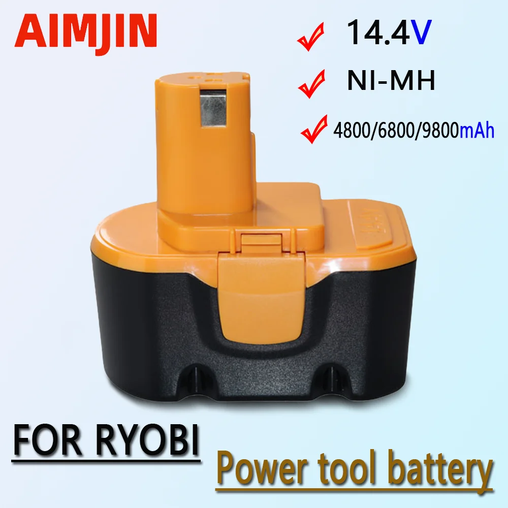 

For Ryobi 14.4V 4.8/6.8/9.8Ah Ni-Mh Replacement Battery RY6200 RY6201 RY6202Cordless Drill Screwdriver Tools CBI1442D 130224010