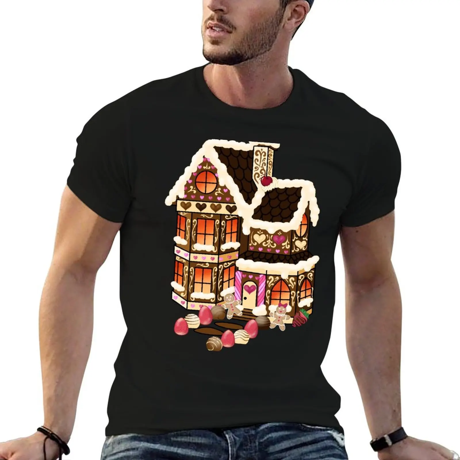 

Valentine's Gingerbread House T-Shirt t shirt custom print man t shirts cotton T-Shirt